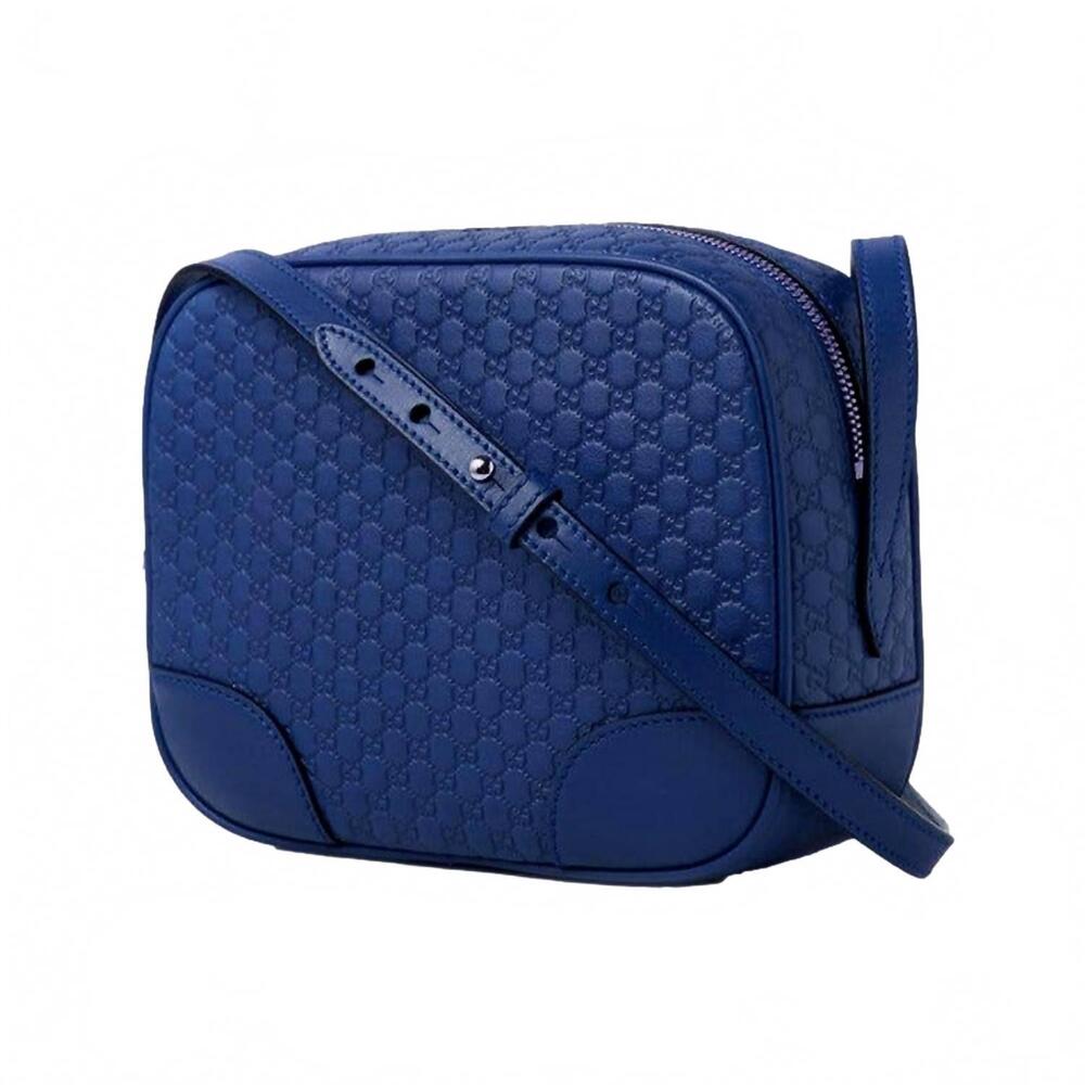 NEW GUCCI women's bree microguccissima caspian leather crossbody bag in blue - Picture 2 of 6